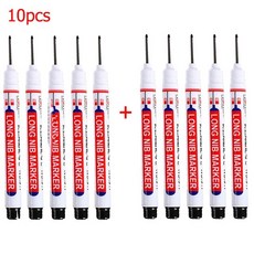 마카 욕실 목공 장식 다목적 딥 홀 마커 펜 레드 블랙 블루 화이트 잉크 긴 헤드 20mm, [16] 10pcs black, 1개