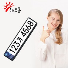 럭서리 카본 자동차 번호판가드 보조번호판 플레이트 현대 벨로스터 전차종, 1개