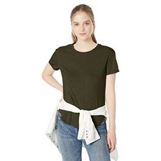 Amazon 브랜드 : Lived-In면 올리브 그린 US M (EU M-L)으로 만든 둥근 목선과 롤 슬리브가있는 Daily, 단일옵션
