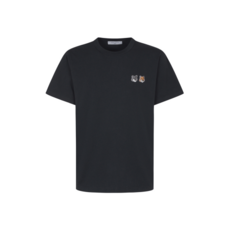 메종키츠네더블폭스반팔 메종키츠네 더블 폭스 헤드 패치 티셔츠 BU00103KJ0008 AN