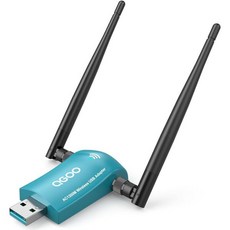 QGOO데스크톱 PC용 WiFi 6 어댑터 AX1800 USB 3.0 동글 듀얼 밴드 5Ghz/2.4Ghz 고이득 5dBi 안테나 802.11ax MUMIMO 무선 네트워크 W, AC-1200_graphite green - pc공유기