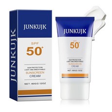 페이스 자외선 차단 SPF 50+ PA+++ 얼굴용 끈적이지 않는 틴트 차단제 가볍고 오래 지속되는 여행용 사이즈 크림 방수 모이스처라이저 하이드레이팅 페이셜 로션 여성 남성, 1개, 60g