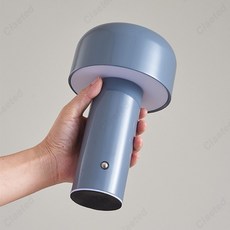 레트로 조명 이탈리아 버섯 램프 야간 무선 터치 충전식 장식 램프 램프 탑 램프, 회색, USB 충전식, 3가지 색상 디머블