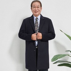 중장년 비즈 남 빅사이즈 오버핏 중년 남성 울 트렌치코트 하프코트 가을 겨울 아빠 코트