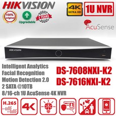 Hikvision POE 없는 NVR 네트워크 비디오 레코더 DS-7608NXI-K2 및 DS-7616NXI-K2 8/16 채널 4K H.265 + 2SATA AcuSense, 16CH, Eu 플러그, 1개 - ds-7608nxi-k1