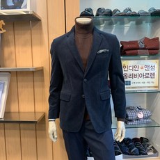 트레몰로 (주)세정 20년 FW 지금부터 겨울까지! 부드러운 벨벳 스웨이드 스판 네이비 레귤러핏 체크 자켓