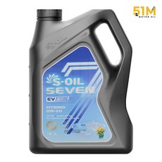 S-OIL 세븐EV 하이브리드 0w20 4L 고순도/고연비 엔진오일, 에스오일 세븐EV 하이브리드 0w20 4L, 1개