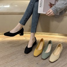 프리센스 2197 여성 니트 미드힐 4.5cm