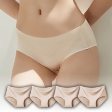 올더파인 심리스 팬티 여성 속옷 무봉제 노라인 누디 햄팬티 4P