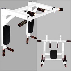 FITNESSTURBO 벽부착 턱걸이 철봉 벽걸이철봉 가정용 풀업바, 12.다기능형-화이트