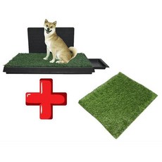  잔디배변판 배변 패드 인조잔디 빨아쓰는 배변판, 벽포함 배변판+인조잔디 추가1개 