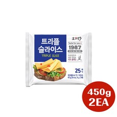 동원 소와나무 트리플슬라이스치즈 25매(450g) 2개입, 450g, 2개