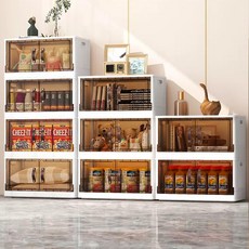  ELSECHO 접이식 폴딩 대용량 리빙박스 양문형 다용도 수납정리함, 2개, 투명회 