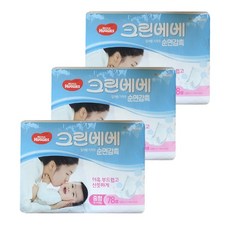 하기스 크린베베 일자형기저귀 순면감촉 중형 78P, 3개