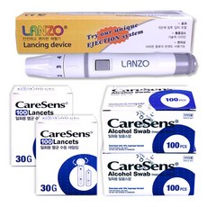 LANZO 채혈기 란조 사혈기 + 란셋 30G 200개 + 알콜솜 200매, 1세트