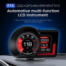 F15 Car Hud Headup Display Obd Gps Dual Syste, 01 black, 1개