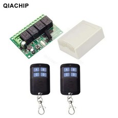 QIACHIP 릴레이 모듈 수신기 EV1527 무선 원격 제어 스위치 DC 모터 DIY용 433Mhz 6V 12V 24V 10A 4CH 433.92Mhz, 2 RC and 1 RE_4, 1개