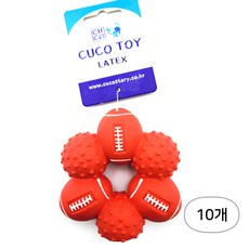  쿠코토이 펫 라텍스 풋볼링 (빨강) 삑삑이, 10개 