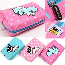 귀염뽀짝투명pvc화장품손잡이가방여행파우치3color