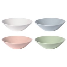 보울보울 국산 어반데일리 멀티 샐러드볼 24cm, 리넨화이트 + 쉬폰핑크 + 애플그린 + 프렌치그레이, 4개입