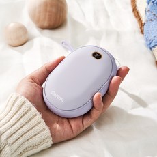 단미 몽그리 USB 충전식 손난로 대용량 보조배터리 10000mAh, 손난로 DA-RHW01 퍼플