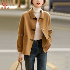 셀럽당 여성 코트 모직 코트 쇼트 가을겨울 와이드 칼라 상의