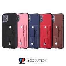 잇템애플 아이폰12 pro max 카드 지갑 가죽 스트랩 케이스 독특한 디자인 후면 카드 수납 TPU 케이스 거치대 가능 스트랩 범퍼