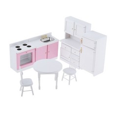 STK1/12 Dollhouse Miniature Kitchen 가구 목재 스토브 캐비닛 싱크대 세트