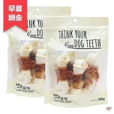 더주스 띵독 강아지 치킨 딩고 우유껌 6P x 2개 /이갈이 개껌 간식, 더주스 띵독 강아지 치킨 딩고 우유껌 6P x 2개 이, 240g