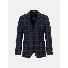 로가디스 [COLLEZIONE ITALIANO] 네이비 인퀼팅 멀티 체크 저지 재킷