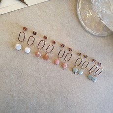 실버핑크원석귀걸이