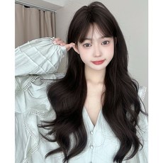 EUNOIA 여자 롱헤어 웨이브 전체가발 72CM, 네츄럴 블랙, 1개 - 핑크에이지통가발