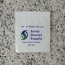 Sonic Dental - Clear 1/4” 6.5 oz - Orthodontic Elastic - Braces - Dental Rubber Bands - USA Sonic De, 1