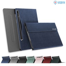 VISBYH S펜 수납 북커버 스탠드 태블릿 PC 케이스, 블루, 1개
