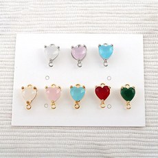 비즈아이 [7284-08]큐빅펜던트 큐빅하트양고리 6x10mm 1개