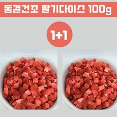 딸기 다이스 100g 2개 동결건조 과일 동결건조 딸기 건딸기 건조딸기 말린딸기 딸기가니쉬카페 음료 디저트 딸기 토핑