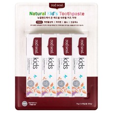 레드씰 내추럴 키즈 SLS FREE 치약, 75g, 4개