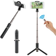 Velbon Coleman 스마트 폰 삼각대 스탠드 셀카 검은 색 6 단계 블루투스 무선 원격 제어 포함 302632, 1개