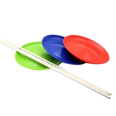 접시돌리기 스피닝 플레이트 저글링 곡예 서커스, 빨간색 1 파란색 1 녹색 1