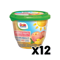 Dole 돌 후룻버킷 복숭아 과일컵 425g x 12개
