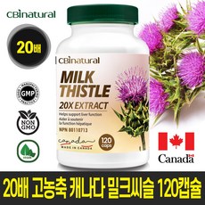 캐나다 20배 농축 밀크씨슬 120캡슐 4개월 캐나다 생산 직발송 / 캐나다 식약청 GMP NPN인증 밀크시슬, 1개, 120개