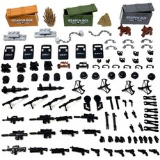 Fuerzon SWAT2특수 부대 무기 커스텀 소품 산 도구 세트 컴뱃 무장 팩 밀리터리 아이템 장비 보증을 포함