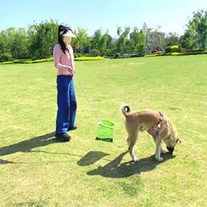 카라몰리 강아지 응가받이 산책 배변집게 접이식, 1개, 오렌지