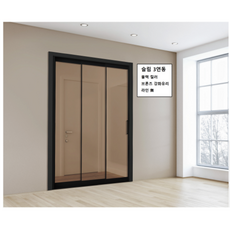 [윈도어] (슬림 3연동 중문 기본사양) 무료시공 세종 대전 천안 청주, 망입, 화이트, 1개