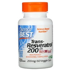 닥터스 베스트 Trans Resveratrol 200 with Resvinol 200mg 베지 캡슐 60정, 1개