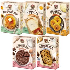 K푸드 우리아이 영양간식 CJ백설 식빵+핫케익+초코칩쿠키+찹쌀호떡+초코케익 믹스 5종세트, 1세트