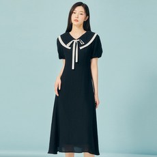JJ지고트 리본 라운드 배색 칼라 원피스 GP5P0OP571
