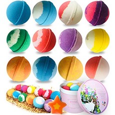 핸드메이드 베쓰밤 12개 세트 STNTUS Bath Bombs 12 Counts Handmade Natural Spa Bubble Bath Bomb Gift Set, 본문참고, 본문참고
