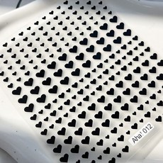 백억언니 블랙 하트 네일스티커