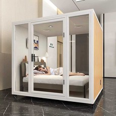 뮤지쿠스 조립식 방음부스 DIY 이동실 흡음, 외경 1.5x1.5x2.1 유리문